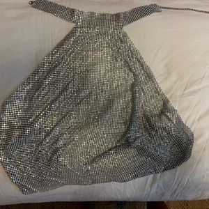 zara chainmail glittery halter